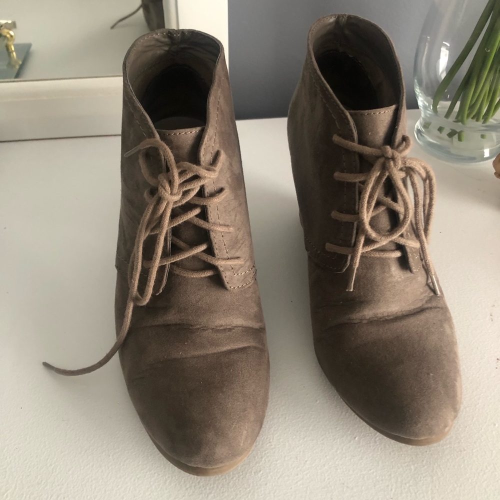 Brown Wedge Ankle Boots